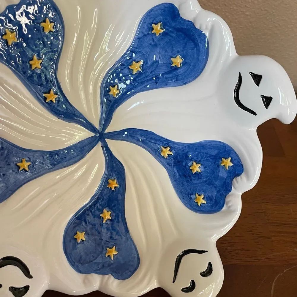 Pacific Rim Hand Painted Ghost Stars Plate Vintage HTF! - Picture 10 of 11